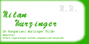 milan wurzinger business card